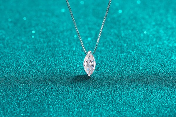 Moonleaf – 1ct Marquise Moissanite Necklace - Image 4
