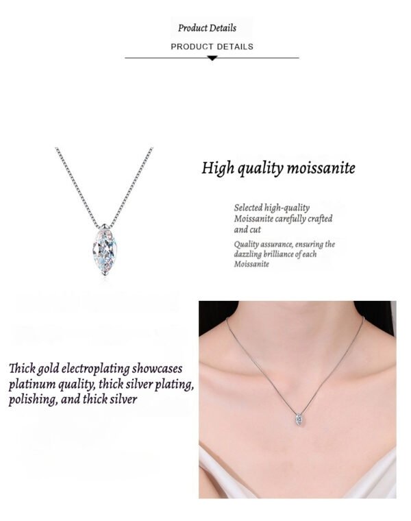 Moonleaf – 1ct Marquise Moissanite Necklace - Image 6