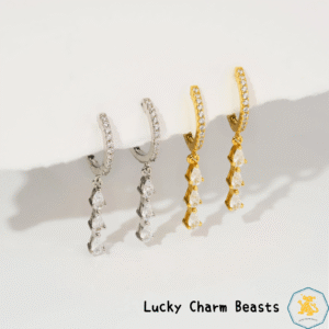 Brass Drop Earrings for Women Vintage Style Gold Plated Cubic Zirconia Dangle Jewelry Set