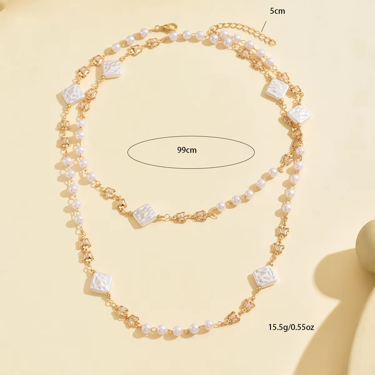 Radiant Pearl Layered Necklace - Image 5