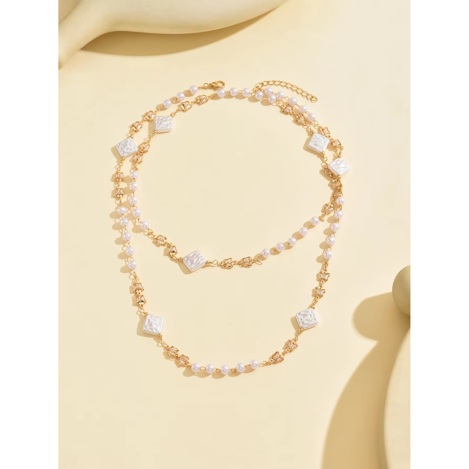 Radiant Pearl Layered Necklace - Image 3