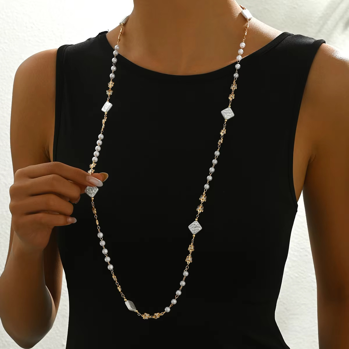 Radiant Pearl Layered Necklace - Image 4