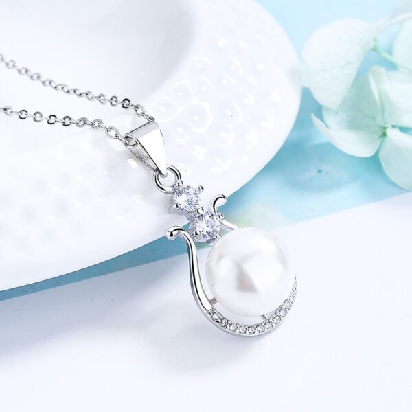 Golden Drop Pearl Necklace, 11mm AAA Freshwater in 18K Gold & Silver - Image 9