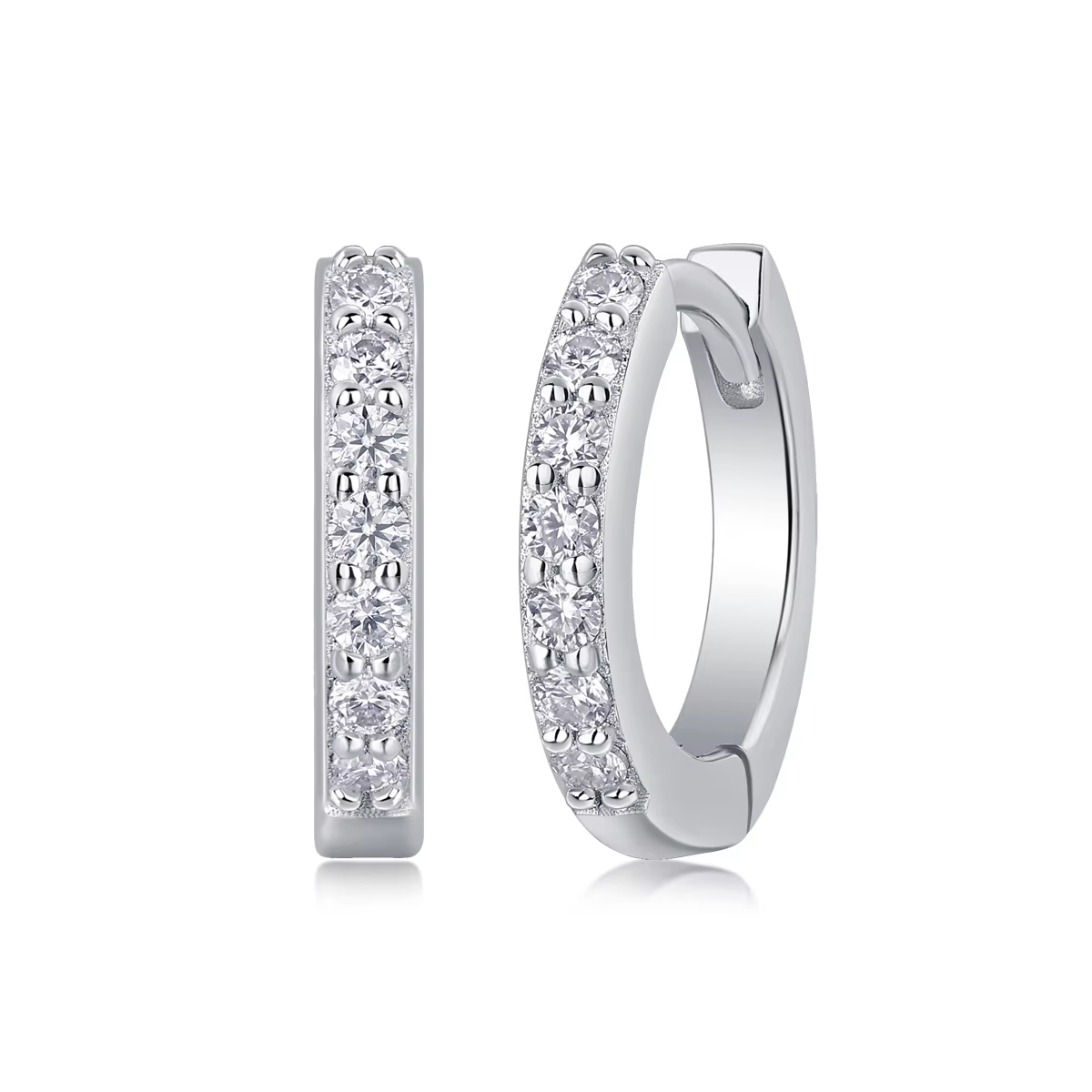 Elegant Diamond-Encrusted Hoop Earrings