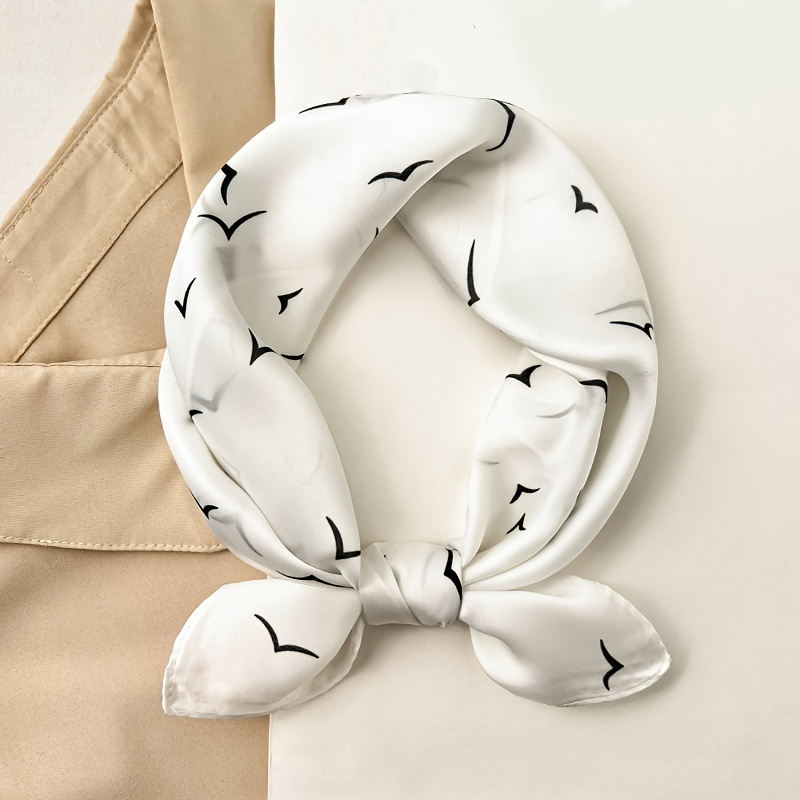 Flying Birds Fantasy White Scarf